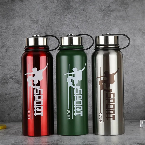 34 oz. BPA free Stainless Steel Canteen Sports Water Bottles