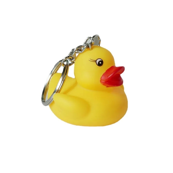 Yellow Soft PVC 3D Animal Rubber Duck Keychain