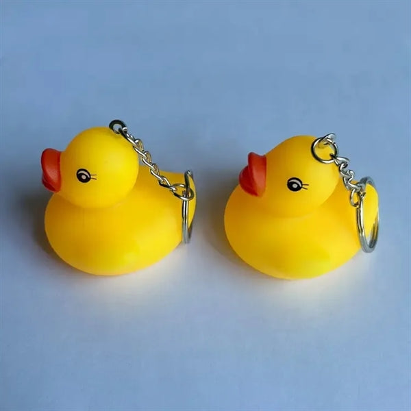 Yellow Soft PVC 3D Animal Rubber Duck Keychain