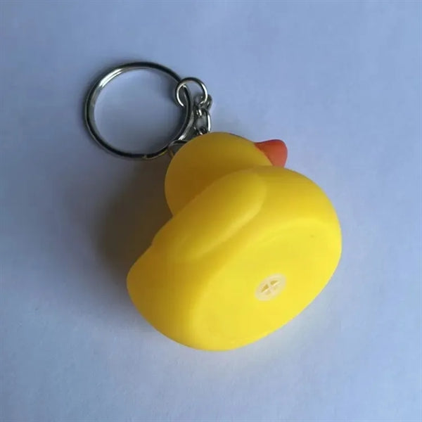 Yellow Soft PVC 3D Animal Rubber Duck Keychain