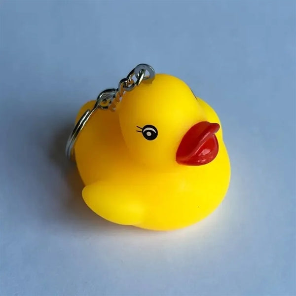 Yellow Soft PVC 3D Animal Rubber Duck Keychain