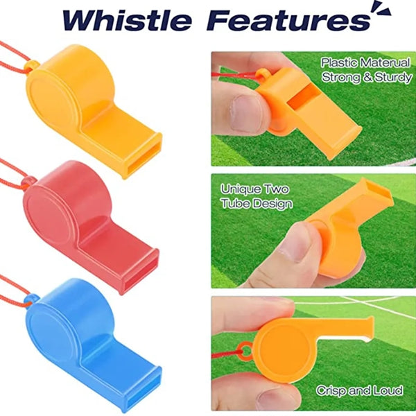 Plastic Loud Crisp Whistle with Lanyard