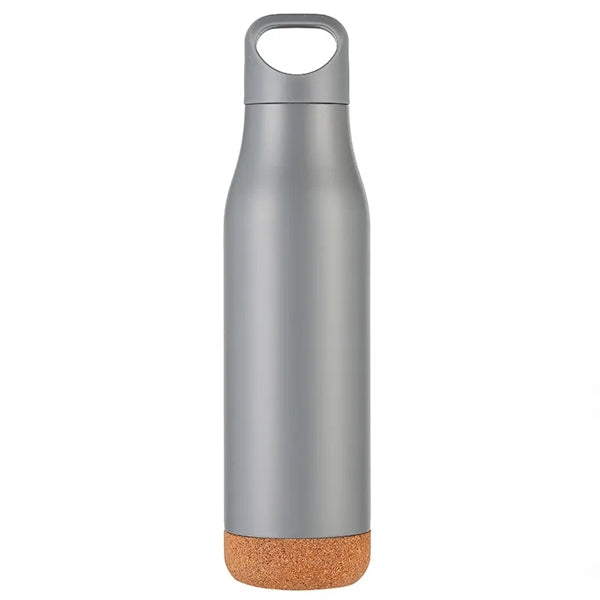 17.5oz Stainless Steel Tumbler Bamboo Cork Base Water Bottle
