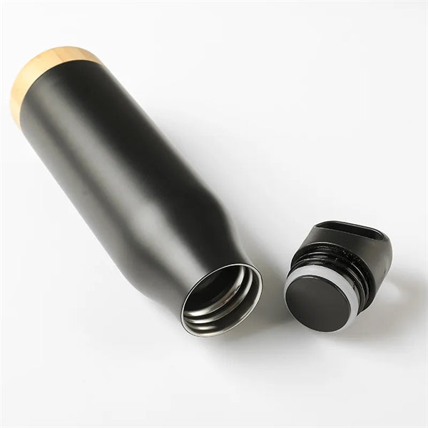 17.5oz Stainless Steel Tumbler Bamboo Cork Base Water Bottle
