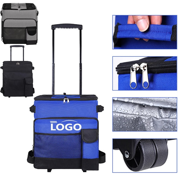 Leakproof Wheeled Collapsible Cooler Bag With Handle