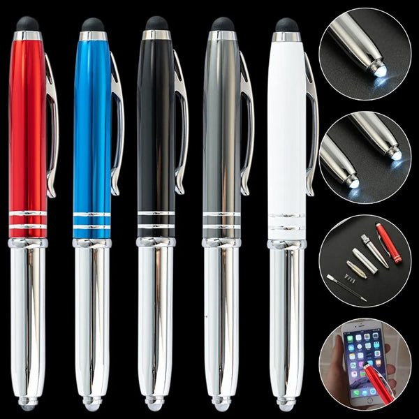 3 in 1 Metal Pen with Stylus and LED Flashlight