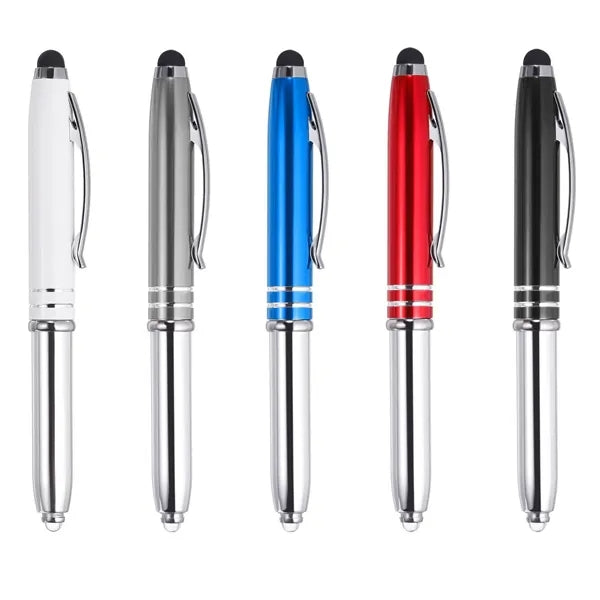 3 in 1 Metal Pen with Stylus and LED Flashlight