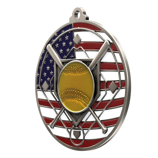 2 3/4" Softball Patriotic Medal