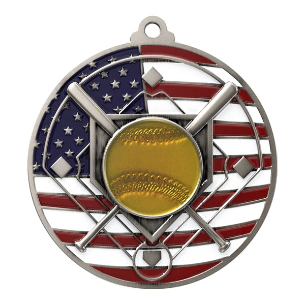 2 3/4" Softball Patriotic Medal
