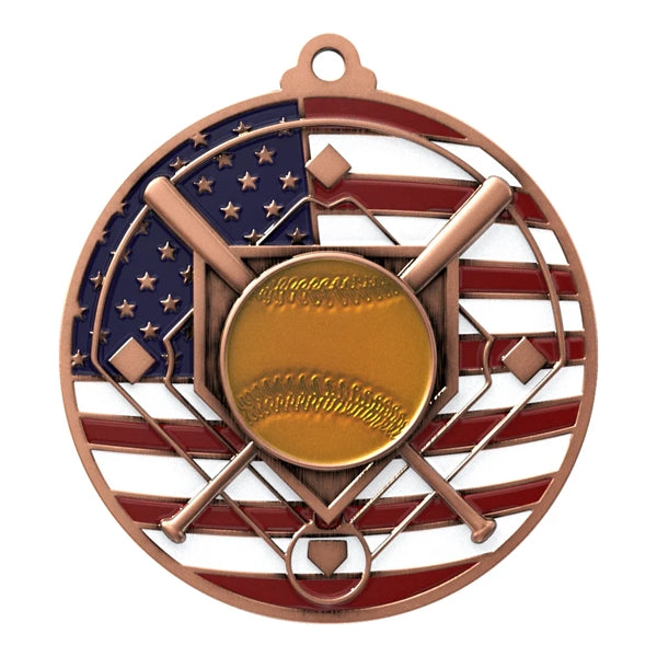 2 3/4" Softball Patriotic Medal