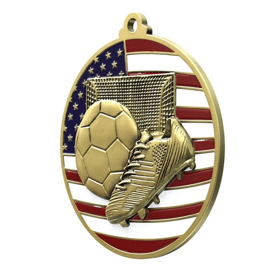 2 3/4" Soccer Patriotic Medal