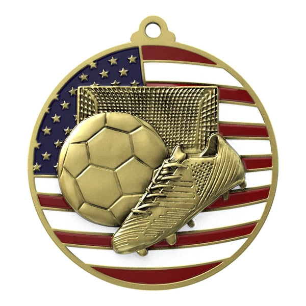 2 3/4" Soccer Patriotic Medal