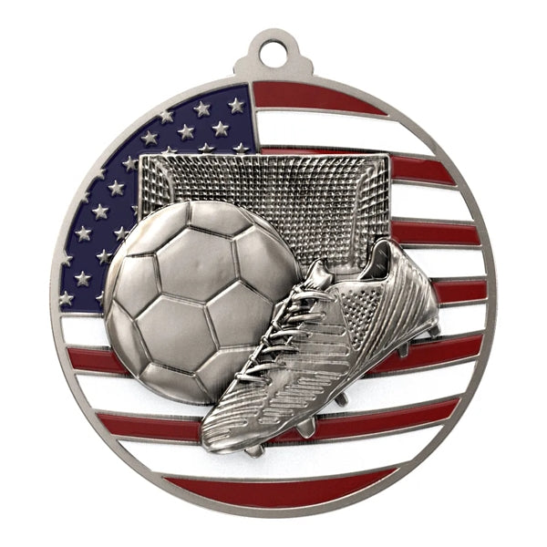 2 3/4" Soccer Patriotic Medal