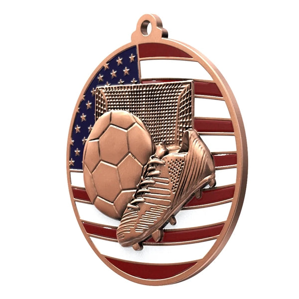 2 3/4" Soccer Patriotic Medal