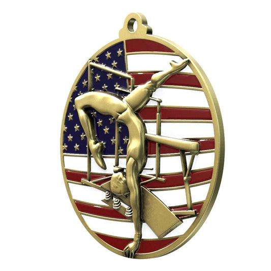 2 3/4" Gymnastics Patriotic Medal