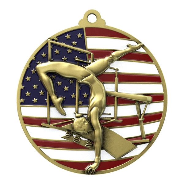 2 3/4" Gymnastics Patriotic Medal