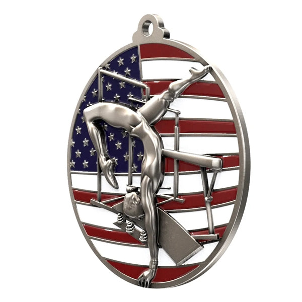 2 3/4" Gymnastics Patriotic Medal