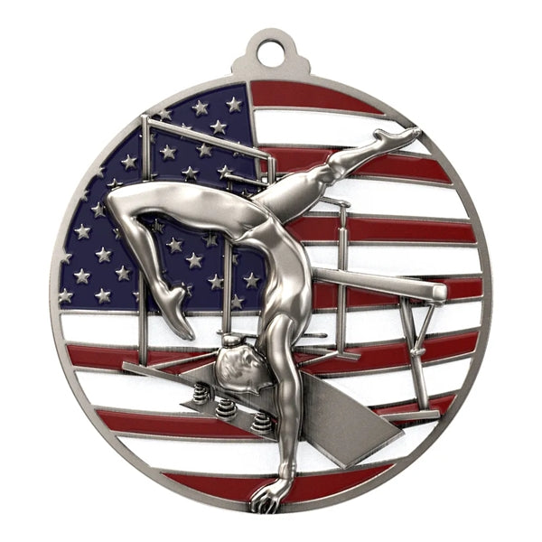 2 3/4" Gymnastics Patriotic Medal