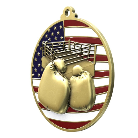 2 3/4" Boxing Patriotic Medal