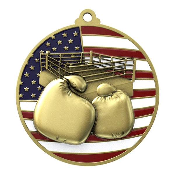 2 3/4" Boxing Patriotic Medal