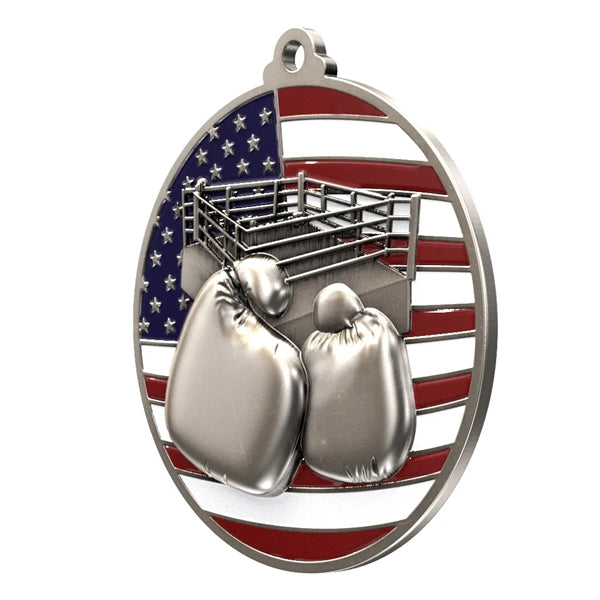 2 3/4" Boxing Patriotic Medal