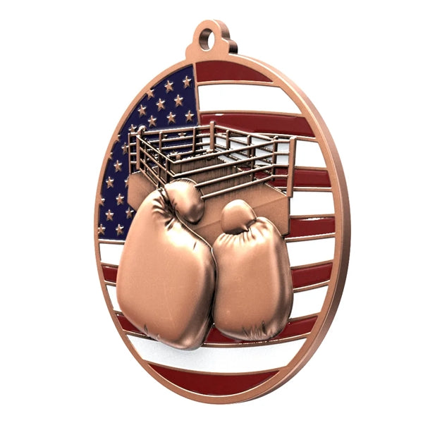 2 3/4" Boxing Patriotic Medal