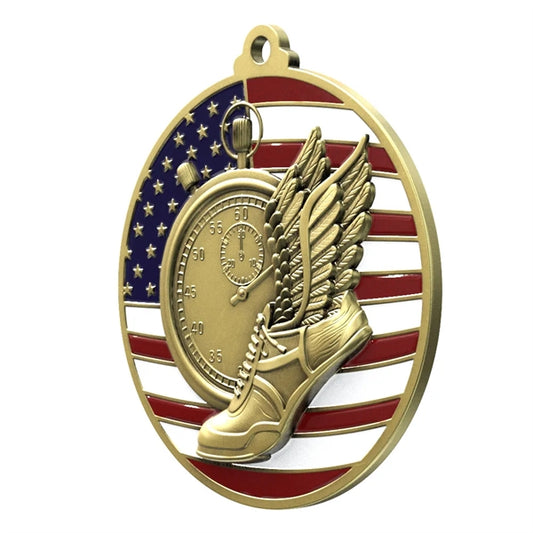2 3/4" Track Patriotic Medal