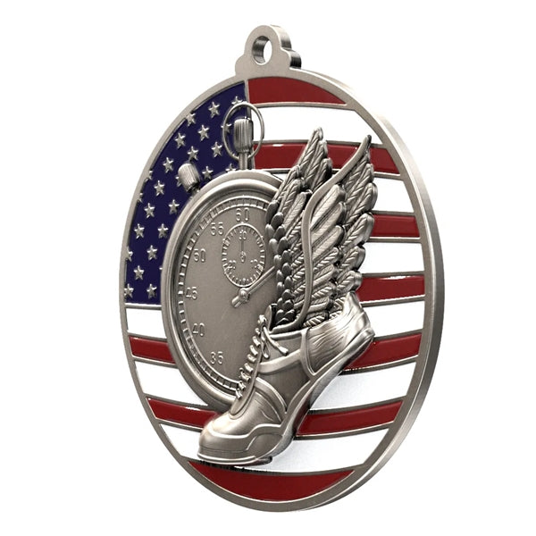 2 3/4" Track Patriotic Medal