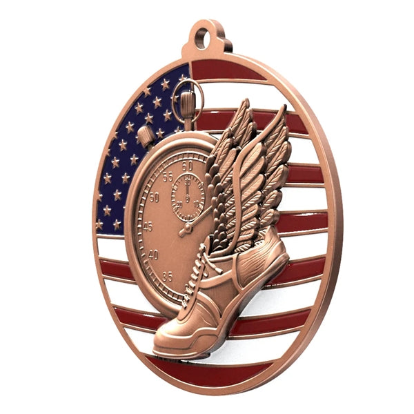 2 3/4" Track Patriotic Medal