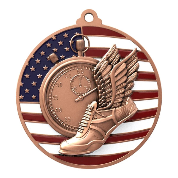 2 3/4" Track Patriotic Medal