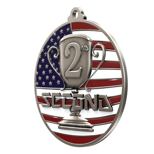 2 3/4" 2nd Place Patriotic Medal