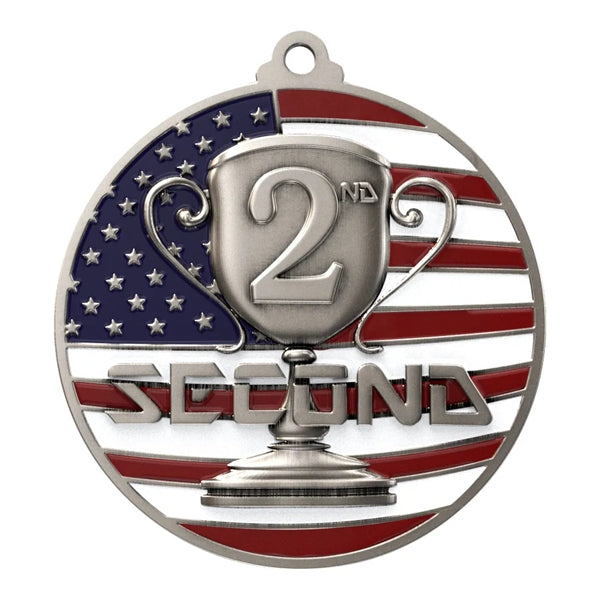 2 3/4" 2nd Place Patriotic Medal