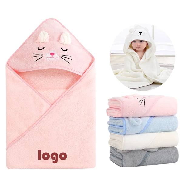 Baby Hugging Quilt Coral Fleece Hooded Bath Towel