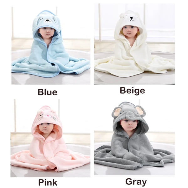 Baby Hugging Quilt Coral Fleece Hooded Bath Towel