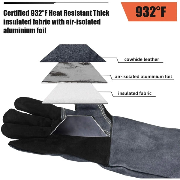 14 Inches Leather Forge Welding Gloves