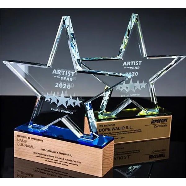 Star Wooden Crystal Awards