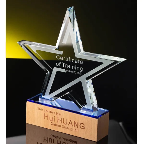 Star Wooden Crystal Awards