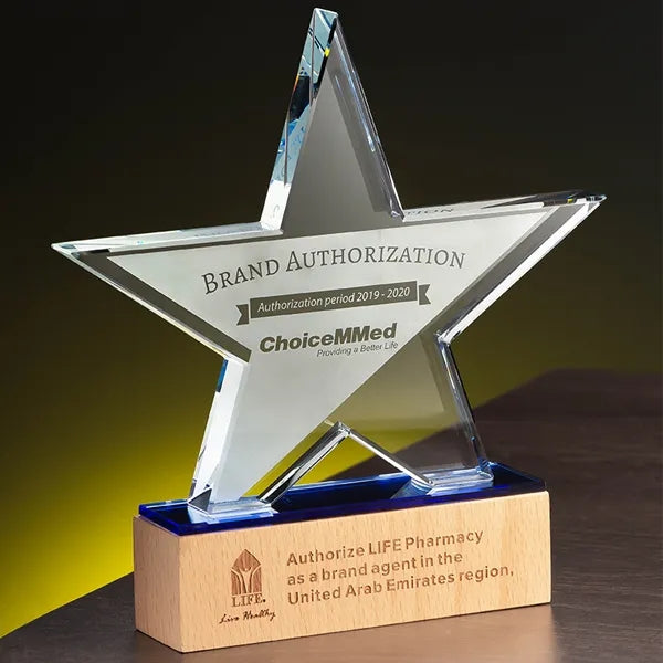Star Wooden Crystal Awards