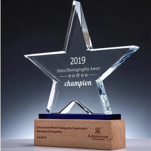 Star Wooden Crystal Awards