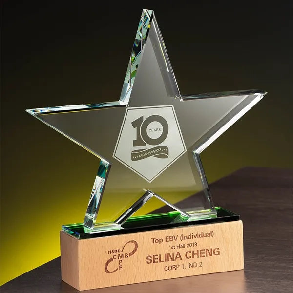 Star Wooden Crystal Awards