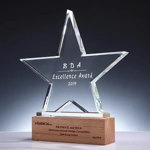 Star Wooden Crystal Awards