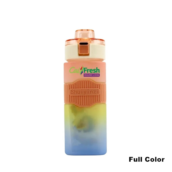 18/24/30 oz Sports Square Water Bottle with Straw Flip Lid