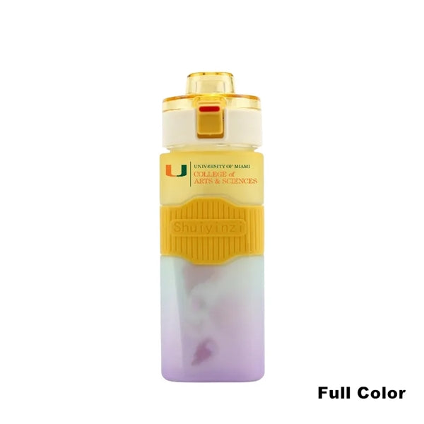 18/24/30 oz Sports Square Water Bottle with Straw Flip Lid