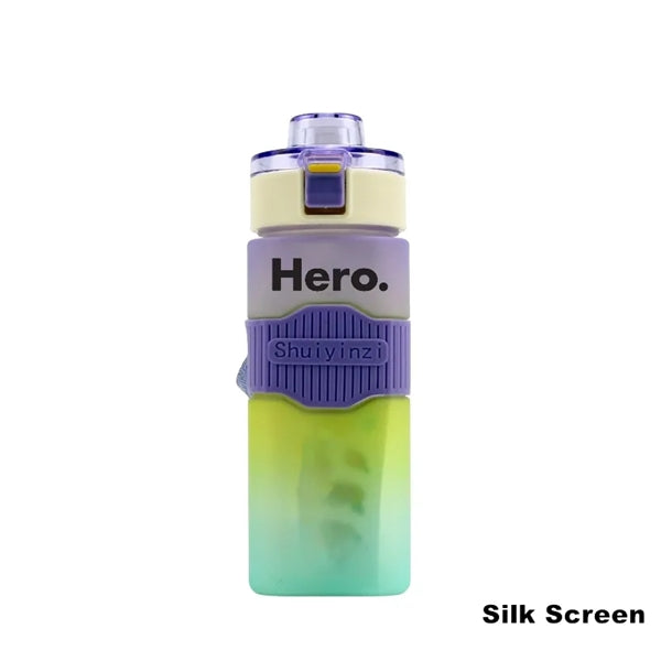 18/24/30 oz Sports Square Water Bottle with Straw Flip Lid