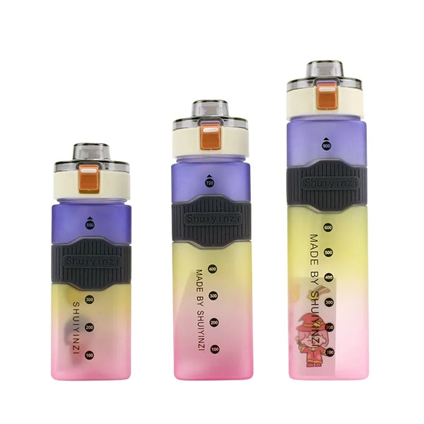18/24/30 oz Sports Square Water Bottle with Straw Flip Lid