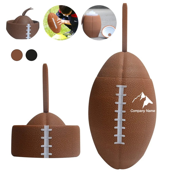 Portable Collapsible Silicone Rugby Sports Bottle