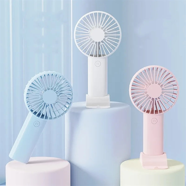Portable Charge Handheld 3 Speeds Adjustable Fan with Base
