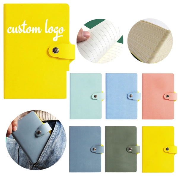 A6 Buckle Can Be Inserted Pen Pu Leather Notebook