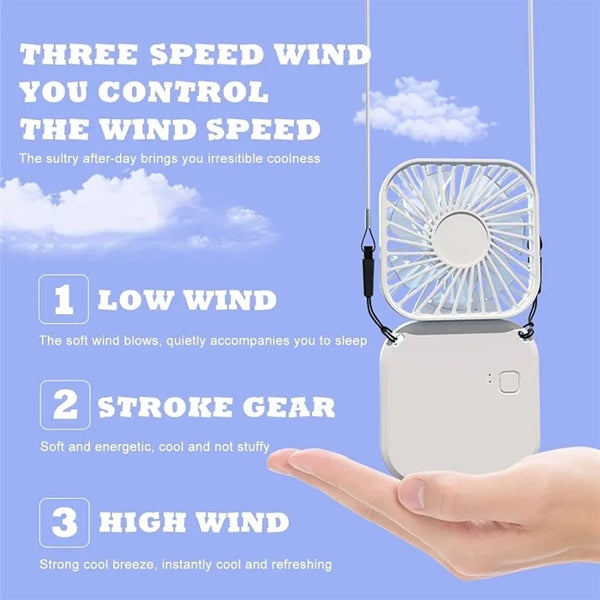 Handheld Foldable Charging Mini Lanyard Hanging Neck Fan