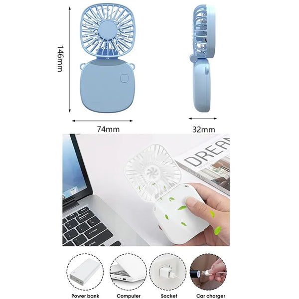 Handheld Foldable Charging Mini Lanyard Hanging Neck Fan